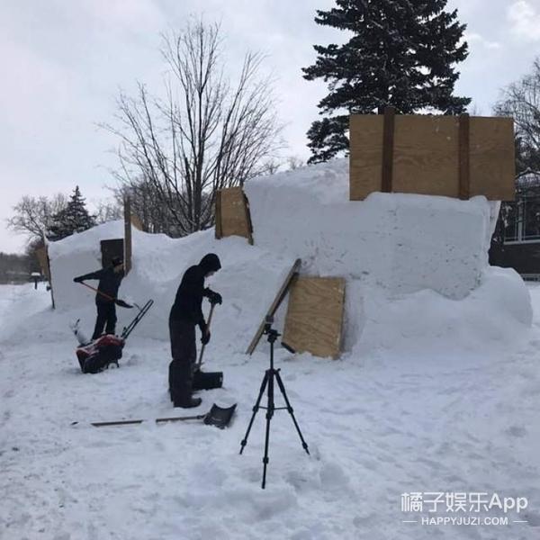 用雪堆出海象、章鱼、海龟，这三兄弟厉害了