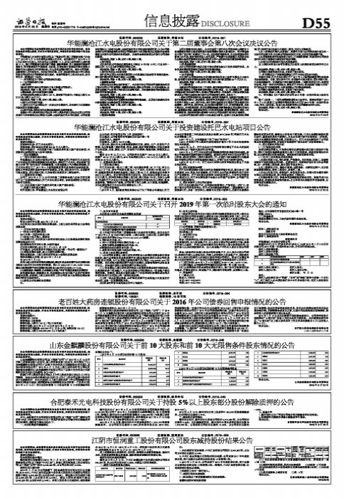 华能澜沧江水电股份有限公司关于第二届董事会第八次会议决议公告