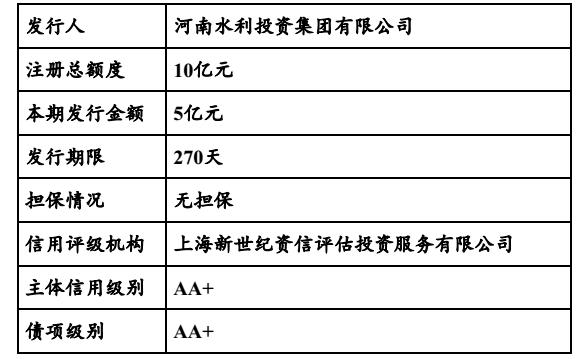 河南水投拟发行5亿元超短融 用于还债