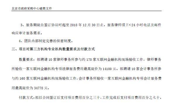 中国政府采购网发布《北京市金融工作局2018年互联网金融风险管理经费政府采购项目竞争性磋商公告》