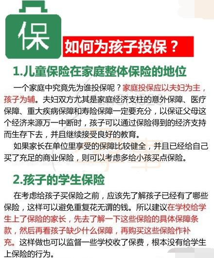 父母必看：该给宝宝买什么保险？如何为孩子投保？家长们学起来