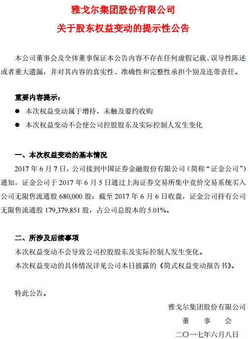 雅戈尔设了个套？证金心甘情愿往里钻——双赢！