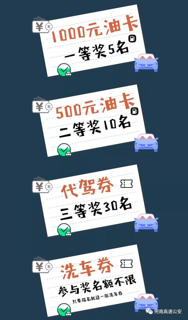 一等奖1000元油卡！代驾、洗车券还有……“河南平安好车主”活动升级，无违法就有奖！