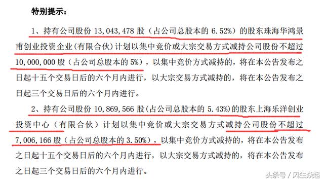 又有上市公司遭遇大小非大额减持计划，预计将套现逾3亿元