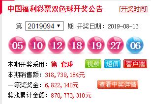 双色球中奖公告：一等奖井喷8注682万 花落广东等6个省市