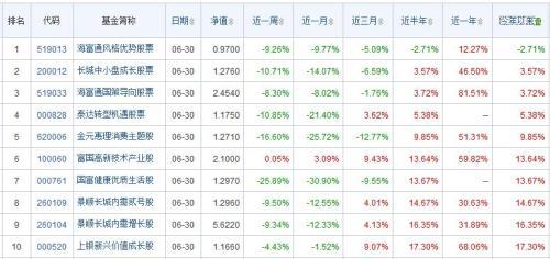 扒一扒牛市中竟然亏钱的基金 海富通占据两席