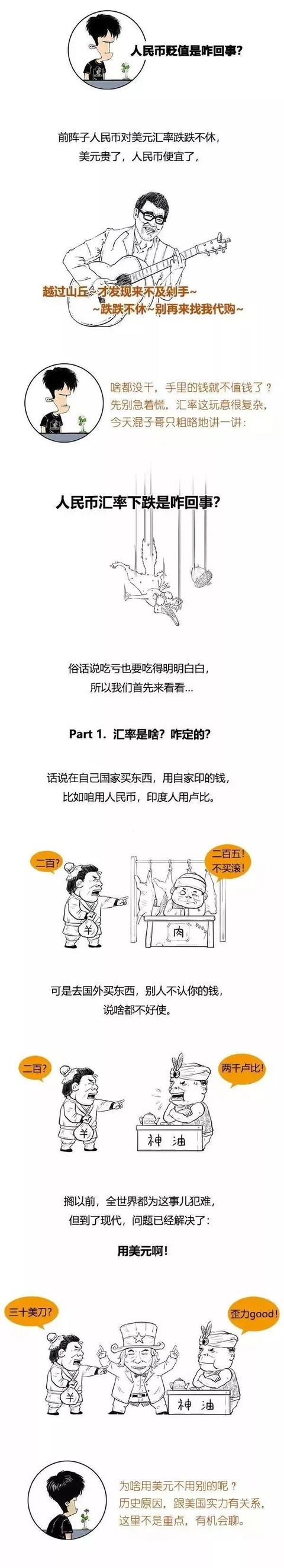 人民币汇率接近7.2了！漫画解读人民币贬值究竟是咋回事？