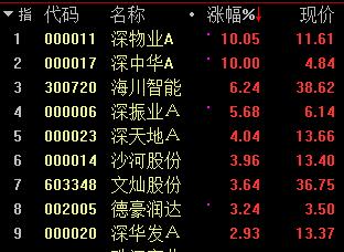 粤港澳概念午后活跃 深物业A、深中华A涨停