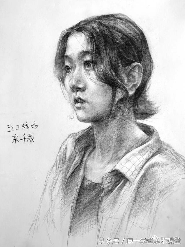 厚一作品丨2019届8月份学生优秀素描头像习作