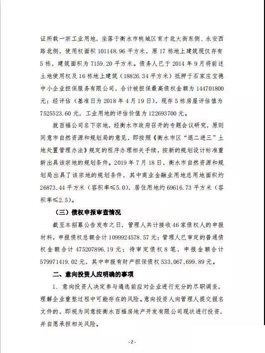 衡水又一家房地产公司宣告破产