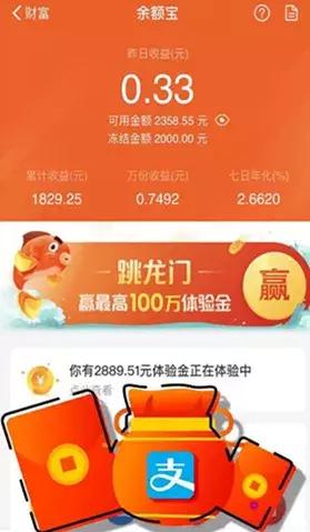 余额宝撒钱了！领体验金，3天后收益200元归你！