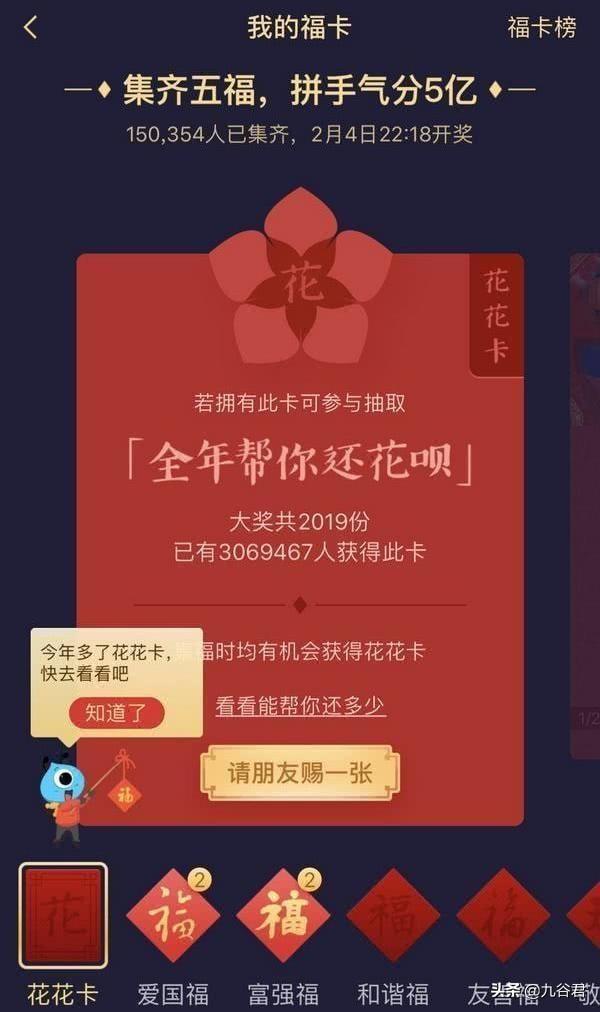 支付宝五福集齐达2.3亿人 已经集齐的请别停止 还有