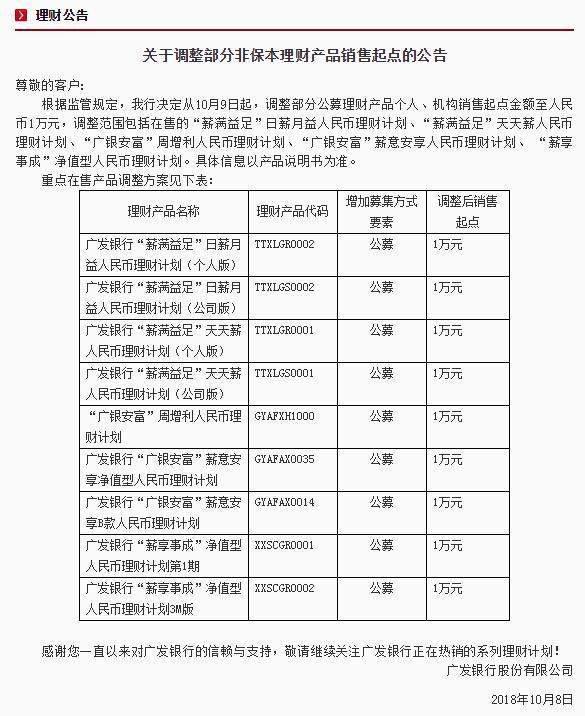 “余额宝”们迎来挑战，10家银行下调理财销售起点至1万元