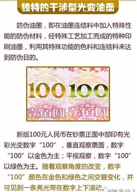 新版100元“土豪金”都运用了哪些高新技术？