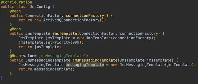 spring boot 集成 activeMQ 关于 JmsTemplate的问题