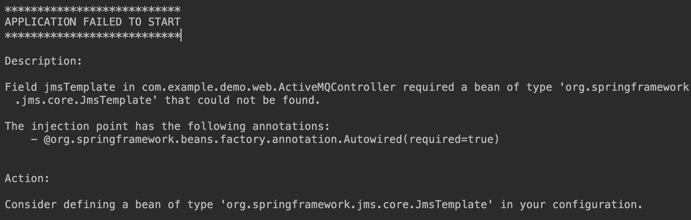 spring boot 集成 activeMQ 关于 JmsTemplate的问题