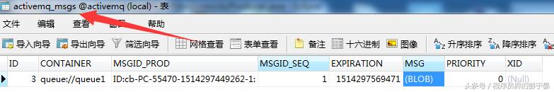 ActiveMQ消息持久化到mysql与设置消息有效期