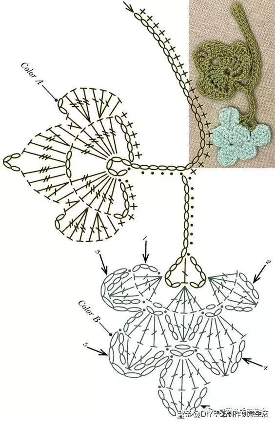 会钩花，家里就够花，钩编花就是这样越钩越上瘾，有图解
