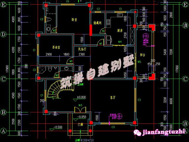 500平米豪华套房农村别墅设计效果图施工图结构图建筑图水电图