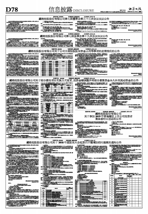 藏格控股股份有限公司关于2018年度股东大会延期召开暨增加临时提案的通知公告