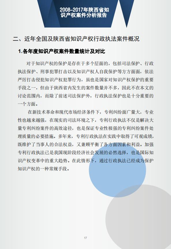 「西安知识产权」2008-2017年陕西省知识产权案件分析报告